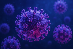 Illustration of HPV virus and its relation to cervical cancer