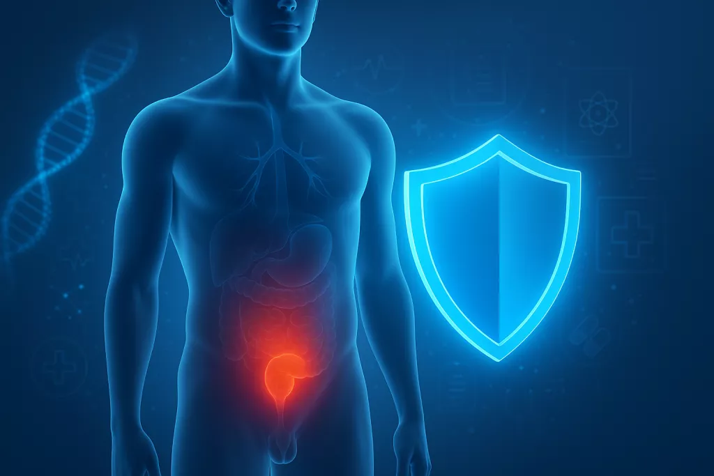 Medical illustration of prostate cancer prevention and treatment