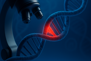 Illustration showing normal cells versus cancer cells